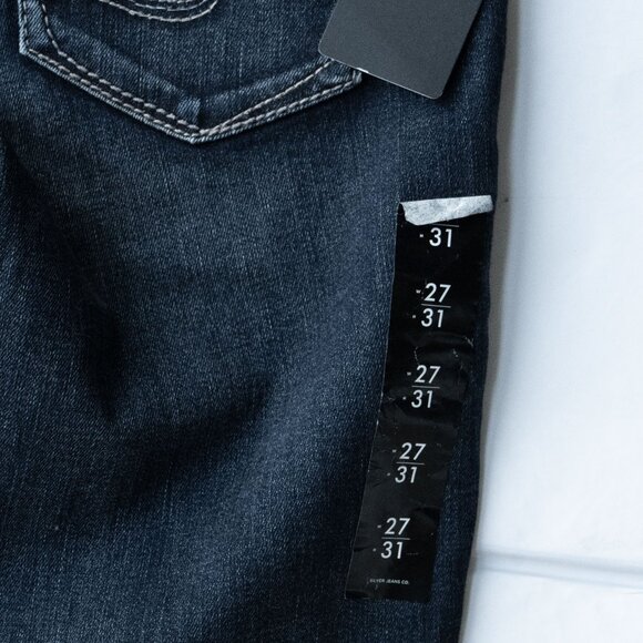 Silver Suki Jeans Flare Western Cowgirl Denim Top Stitch Dark Wash Coastal Pant - Picture 15 of 15